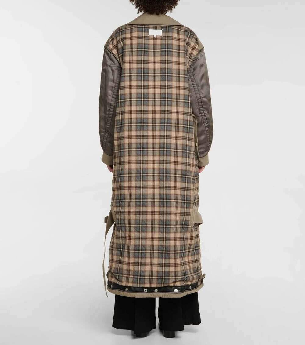 Maison Margiela Reversible Trench Coat US 2 IT 38 Womens Beige Plaid $6929 - Picture 9 of 16